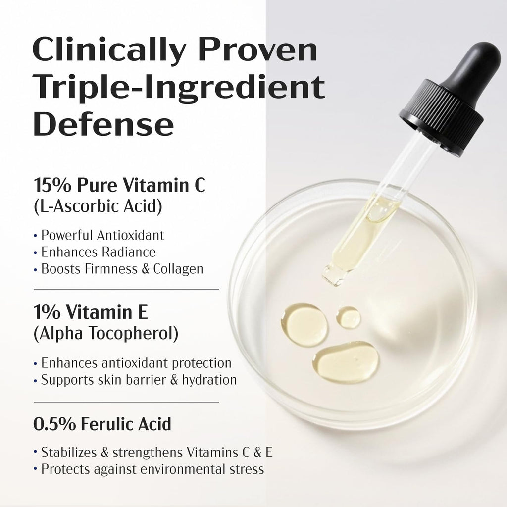 Lanmeri Ceuticals 15% Vitamin C Serum with 1% Vitamin E + 0.5% Ferulic (1 fl oz)