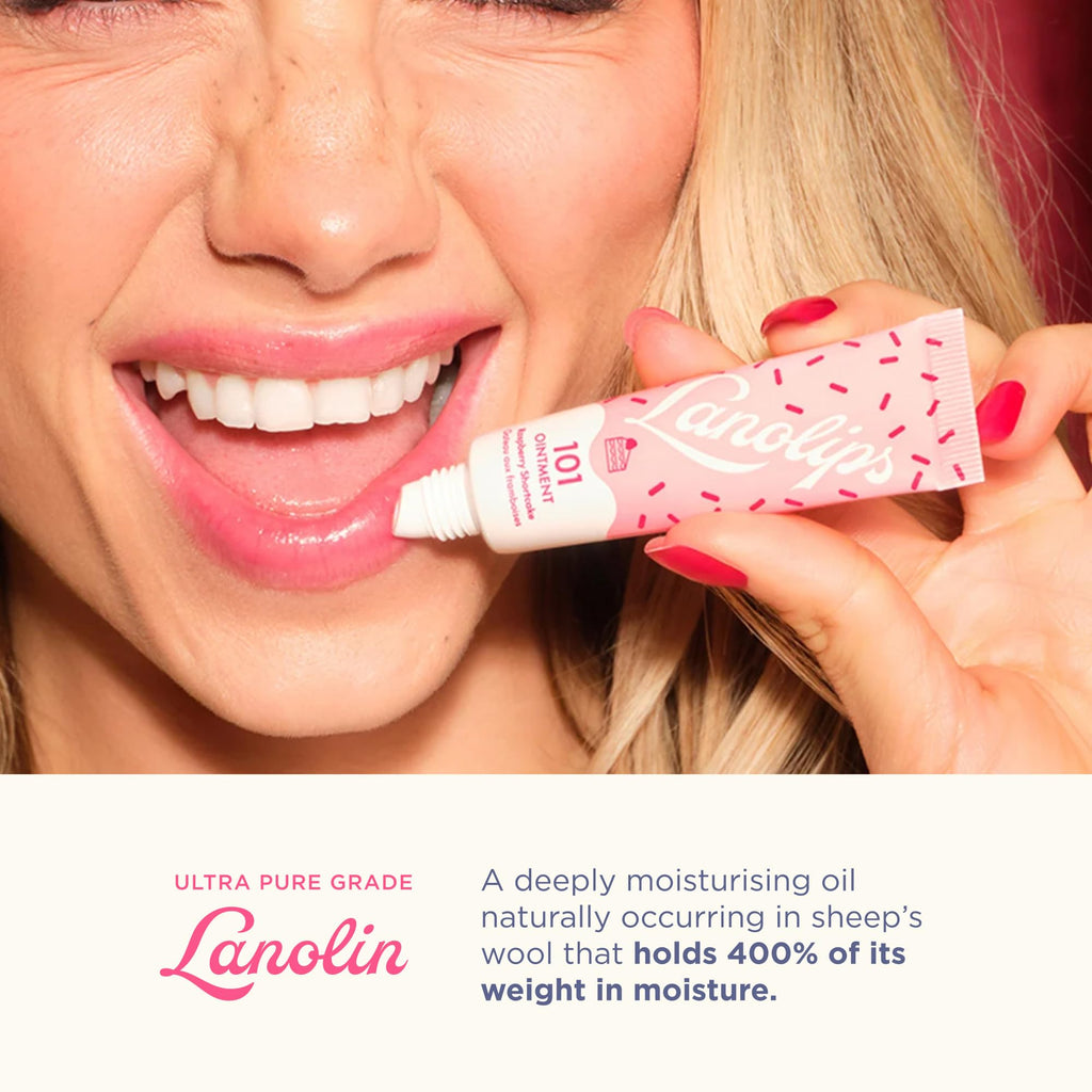 Lanolips 101 Ointment Raspberry Shortcake – Hydrating Lip Balm & Multi-Balm (0.52 oz)