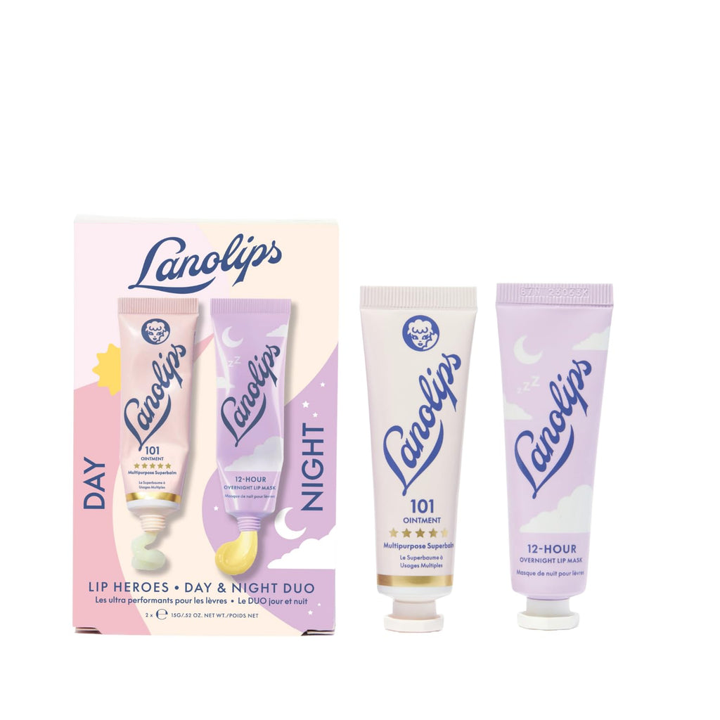 Lanolips 101 Lanolin Lip Balm & Overnight Lip Mask Duo – Day & Night Hydration Set