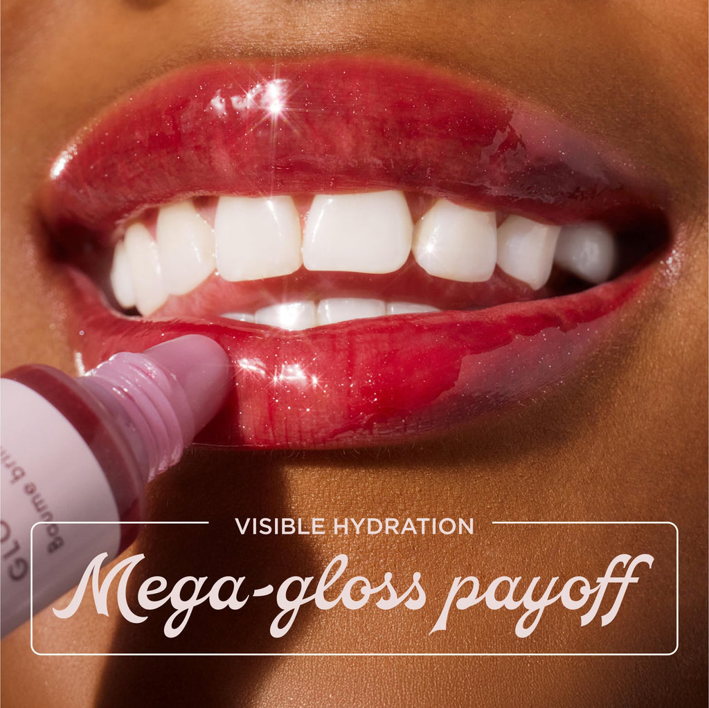 Lanolips Glossybalm Berry – Ultra Hydrating Tinted Lip Gloss with Lanolin, Vitamin E & Shimmer