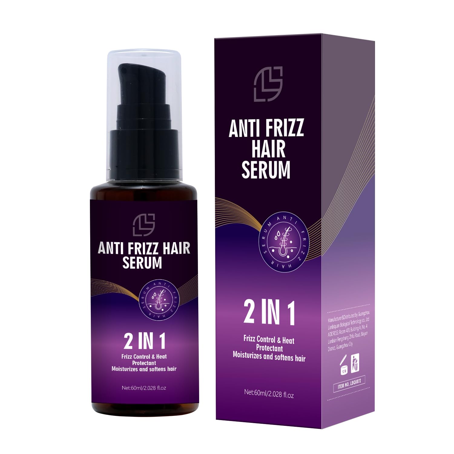 Lanthome Anti Frizz Hair Serum – 2in1 Frizz Control & Heat Protection | 60mL