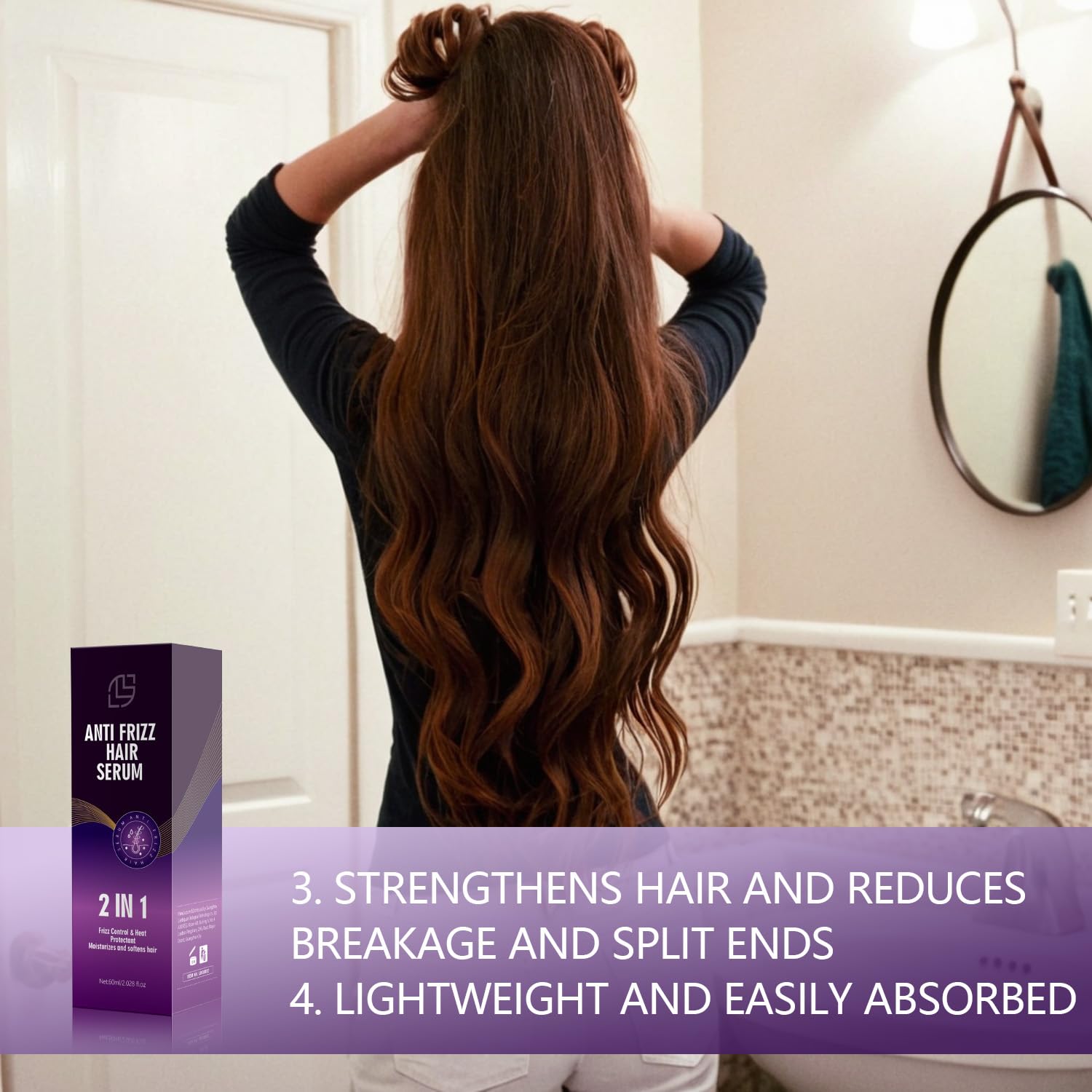 Lanthome Anti Frizz Hair Serum – 2in1 Frizz Control & Heat Protection | 60mL