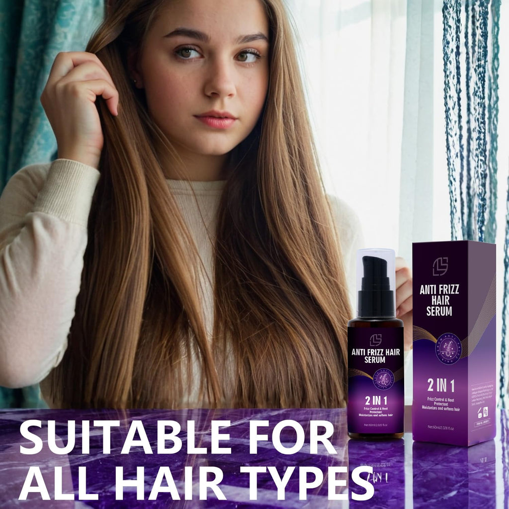 Lanthome Anti Frizz Hair Serum – 2in1 Frizz Control & Heat Protection | 60mL
