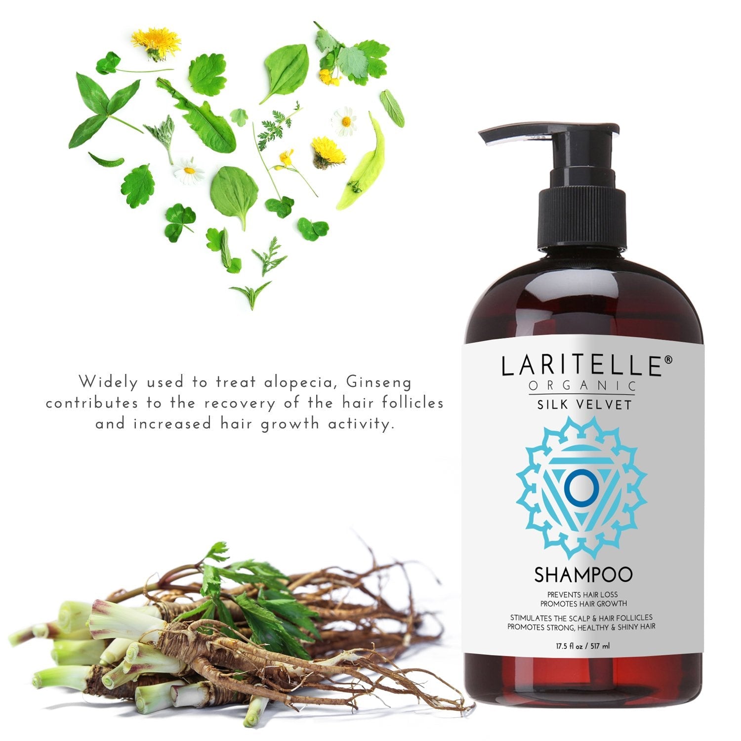 Laritelle Silk Velvet Organic Hair Loss Prevention Shampoo – Rosemary & Rice Protein | Made in California