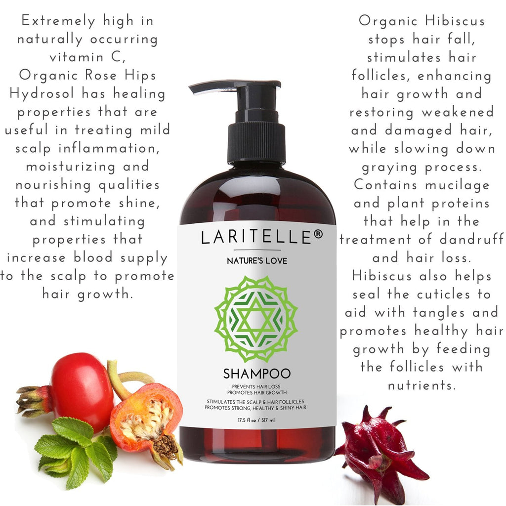 Laritelle Nature’s Love Organic Shampoo – 17.5 oz | Anti-Thinning Hair Growth, Color Safe, Made in California