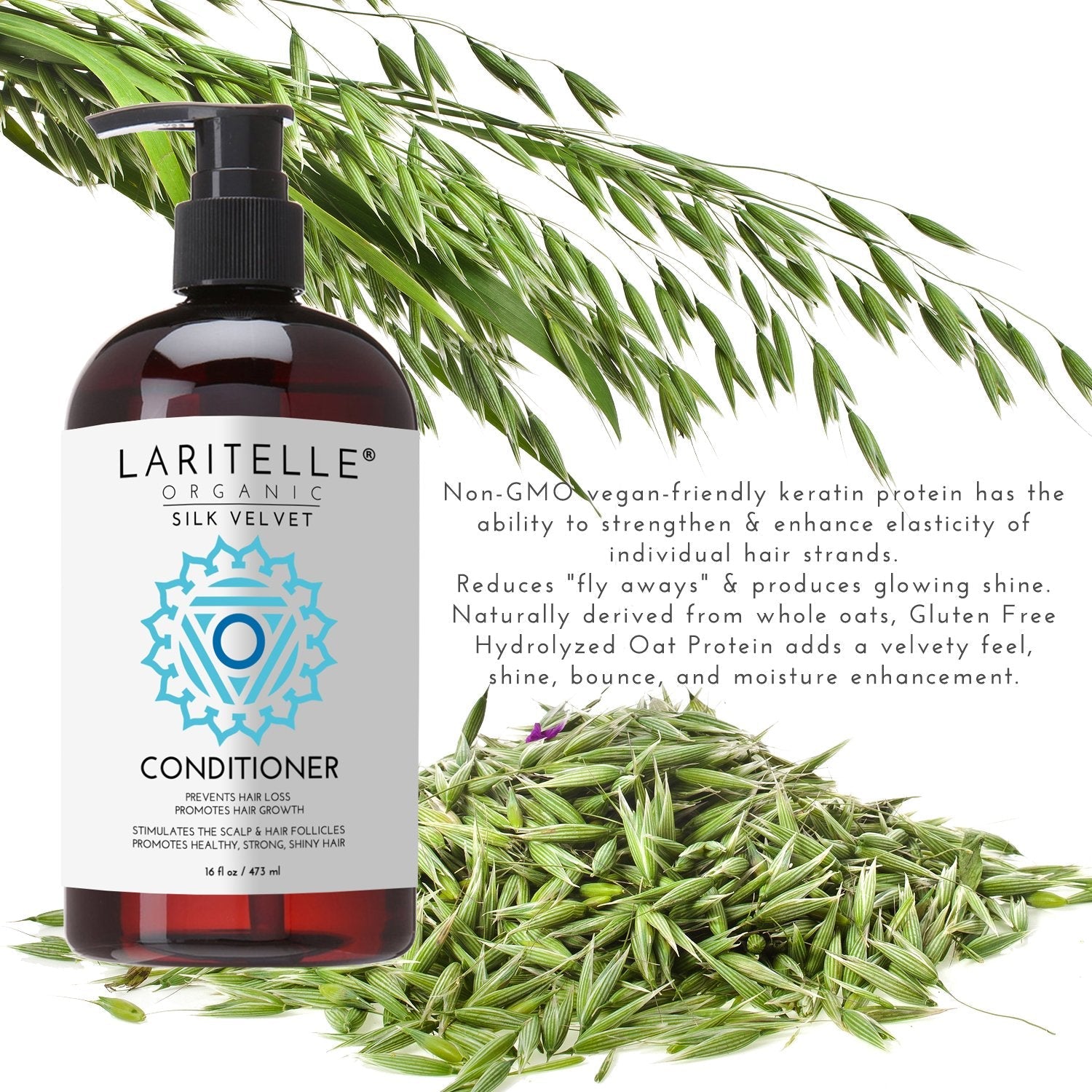Laritelle Organic Conditioner 16 oz | Prunella, Sesame, Flaxseed + Keratin