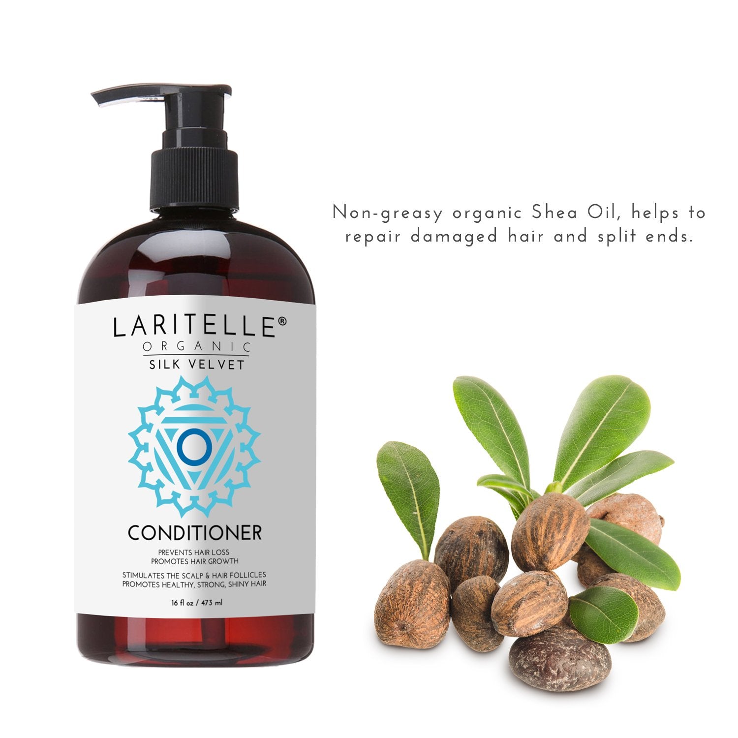 Laritelle Organic Conditioner 16 oz | Prunella, Sesame, Flaxseed + Keratin