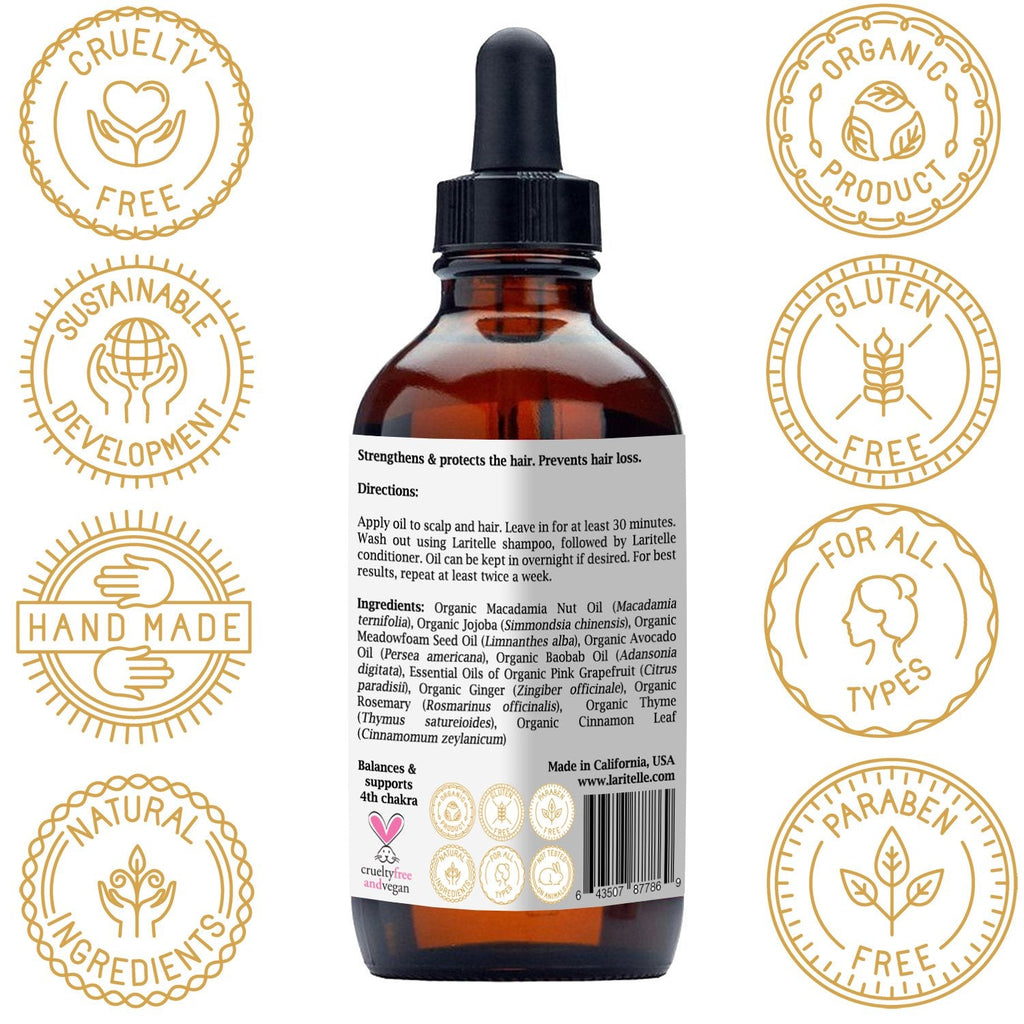 Laritelle Organic Hair Loss Prevention Oil – Strengthen, Rejuvenate, and Support Hair