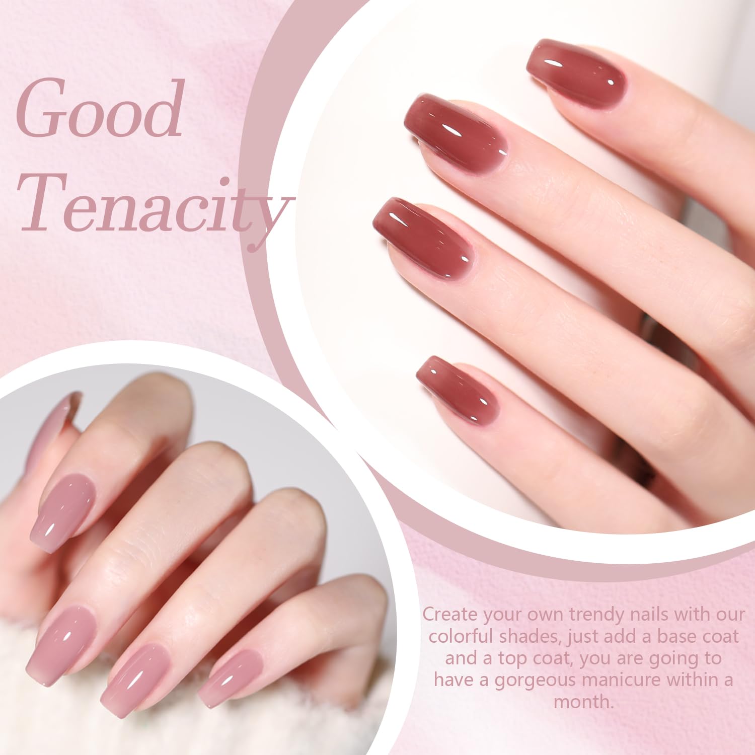 Larvall Beautpal Nude Gel Polish Kit — 10pc Jelly Nude Gel Set (7ml each) for DIY Manicure