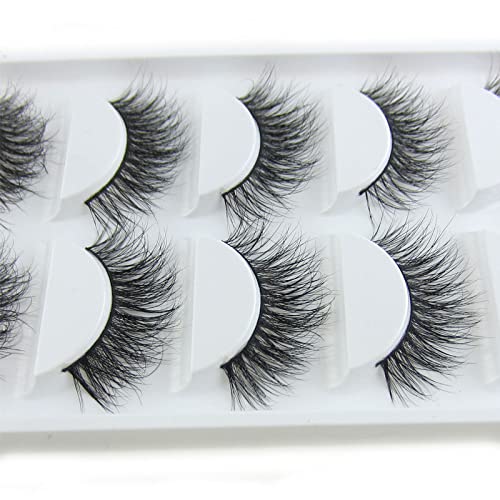 LASGOOS Luxurious 100% Mink Lashes 3D Eyelashes 12-16mm – Handmade, Cruelty-Free, 5 Pairs (A12)