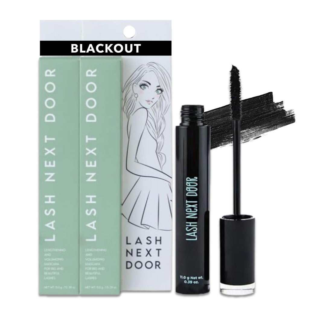 Lash Next Door Water Resistant Mascara – Black Volume & Length, Smudge-Proof, 2-Pack