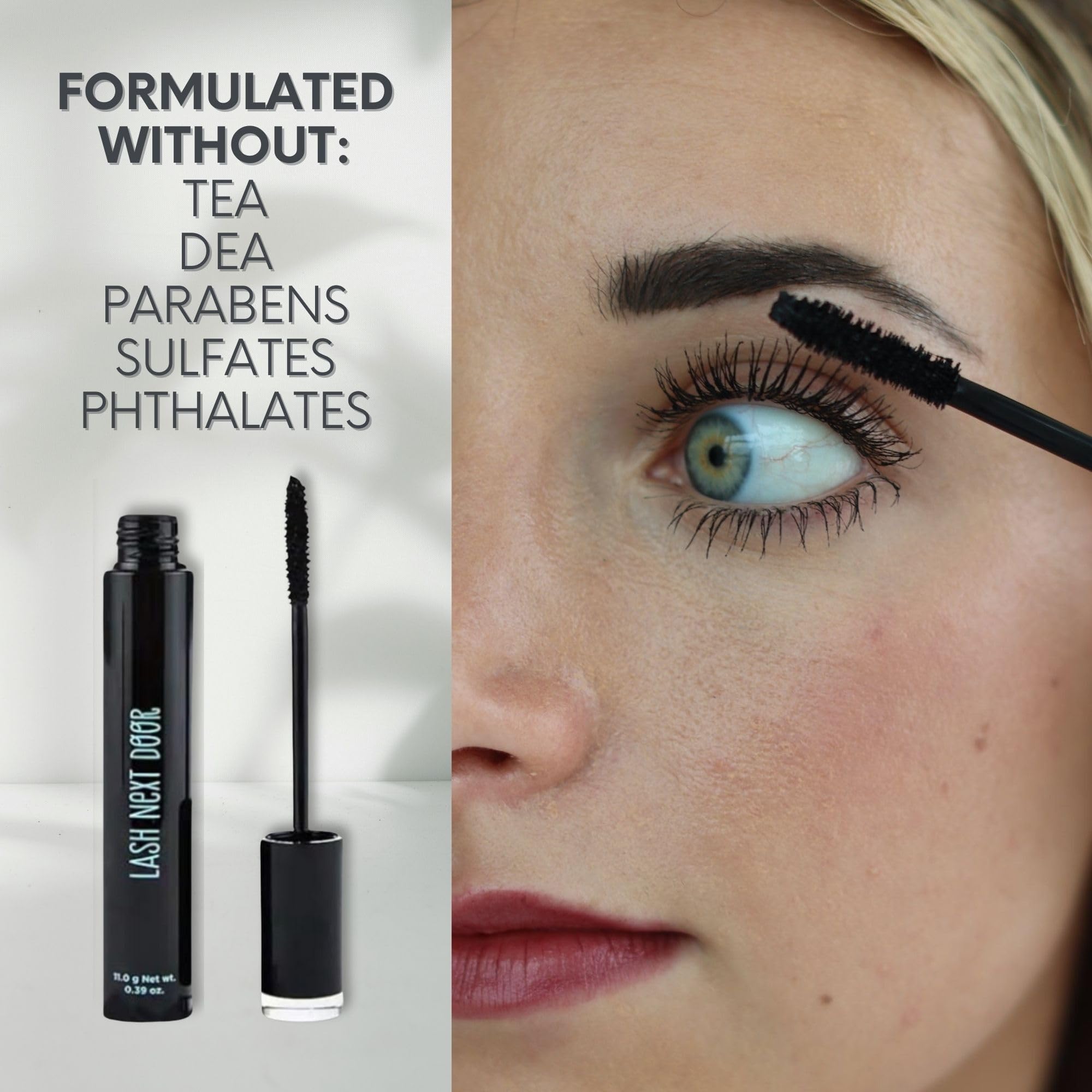 Lash Next Door Water Resistant Mascara – Black Volume & Length, Smudge-Proof, 2-Pack