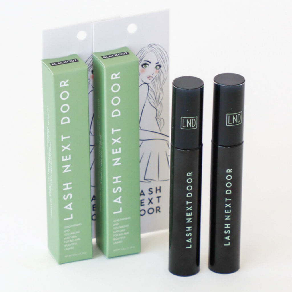 Lash Next Door Water Resistant Mascara – Black Volume & Length, Smudge-Proof, 2-Pack