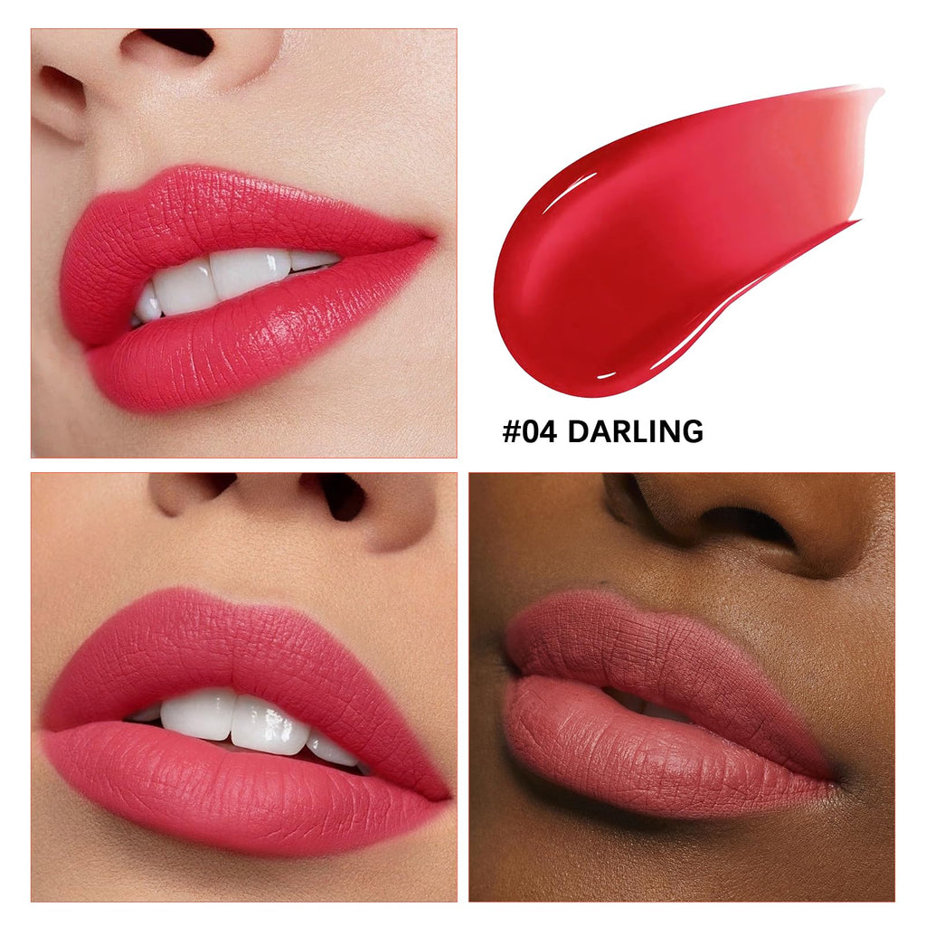 Lashcharm Lip Stain Peel Off – Long-Lasting Matte Lip Tint, Waterproof & Transfer-Proof (04 Darling Stain)