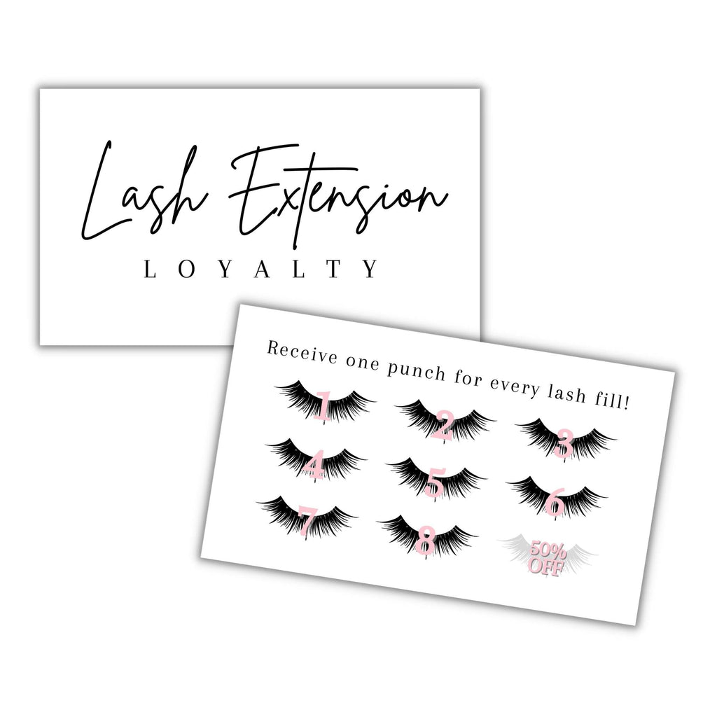 Lashicorn Lash Extension Loyalty Punch Cards – 50 Pack, 2x3.5 in