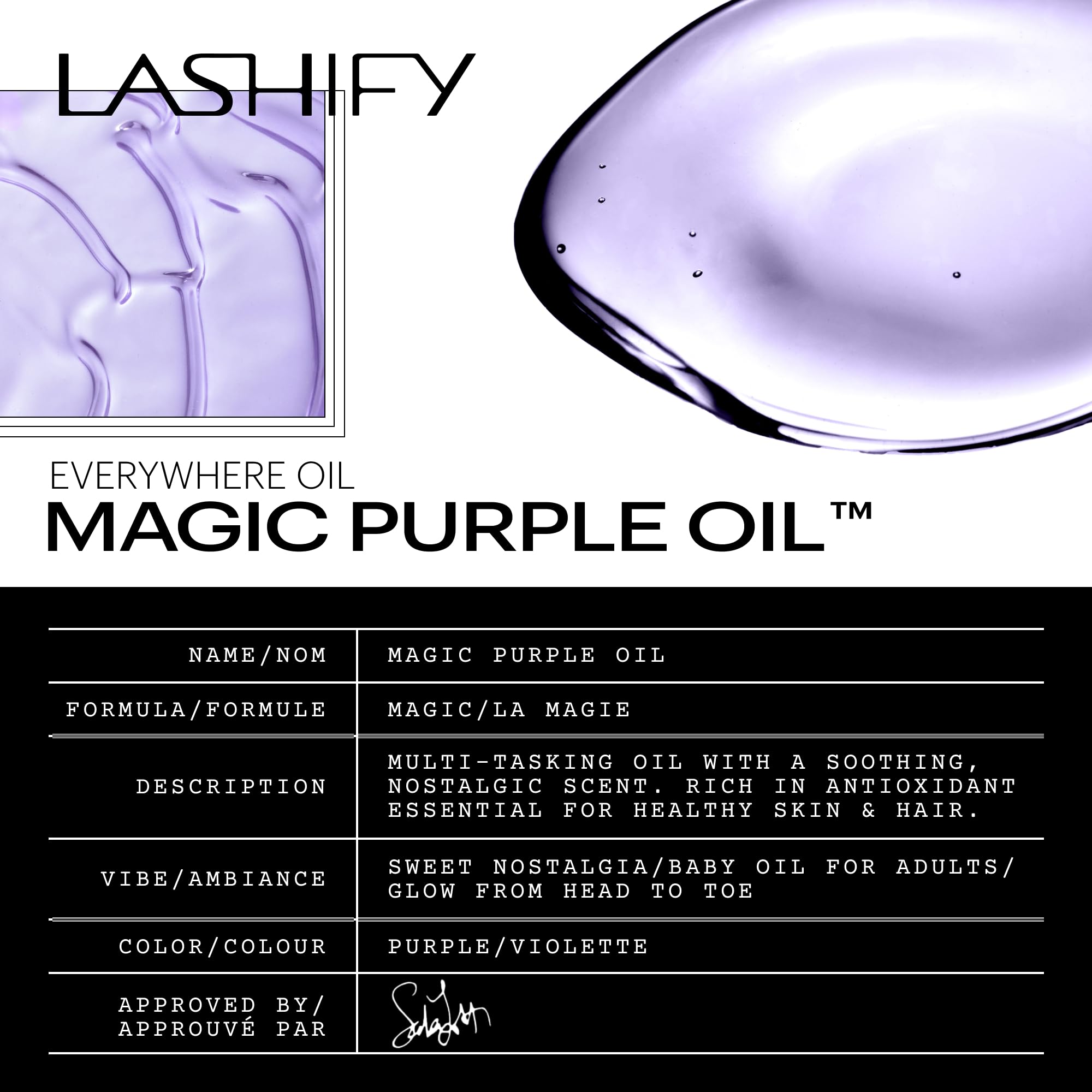 Lashify Magic Purple Oil – Head to Toe Hydration for Face, Hair & Body