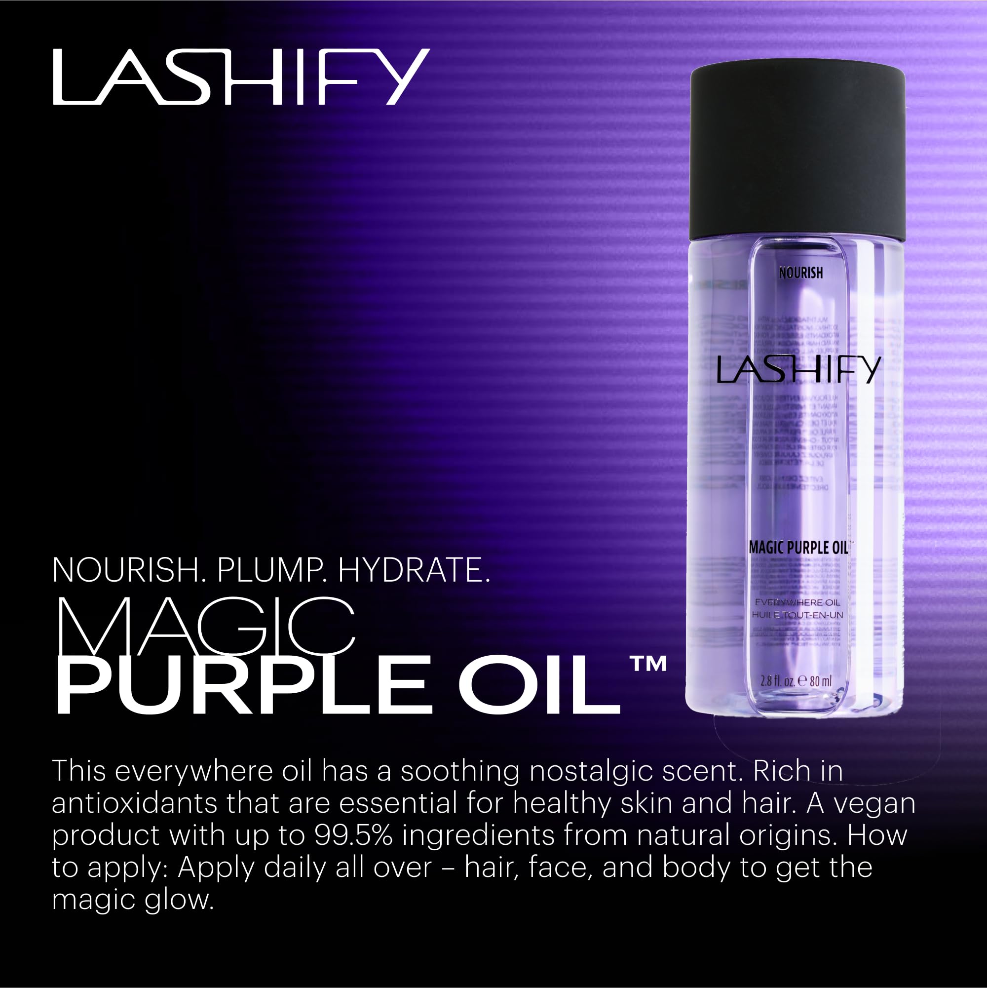 Lashify Magic Purple Oil – Head to Toe Hydration for Face, Hair & Body