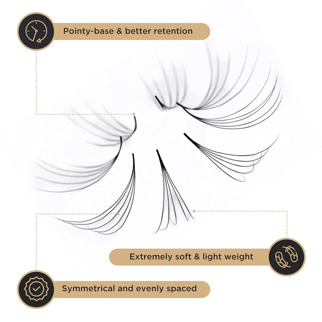LASHVIEW 1000 Premade Volume Eyelash Extensions — 5D/10D, C&D Curl, 9-16mm