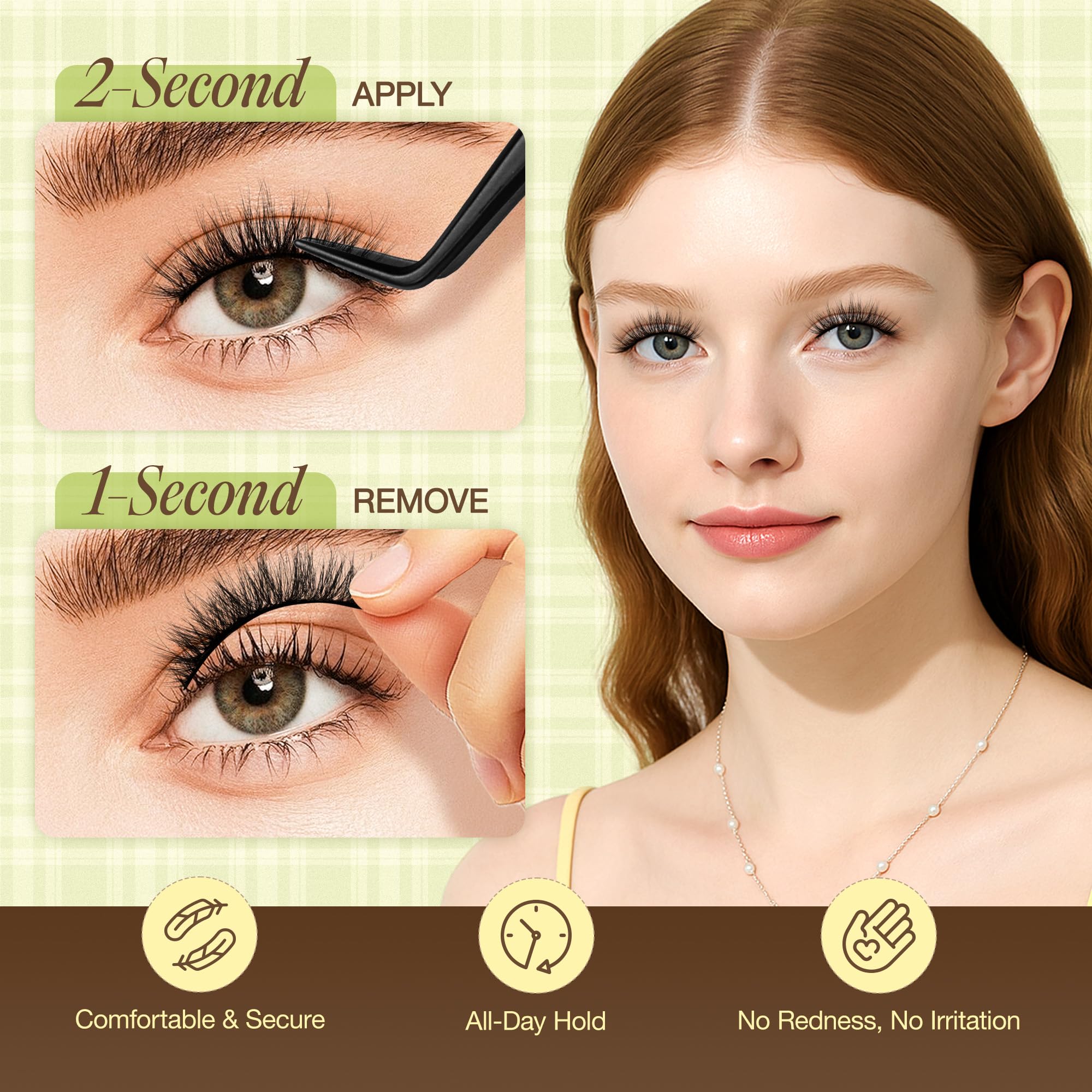 LASHVIEW Self-Adhesive Eyelashes CV219 – No Glue Needed, Reusable Cat Eye Lashes