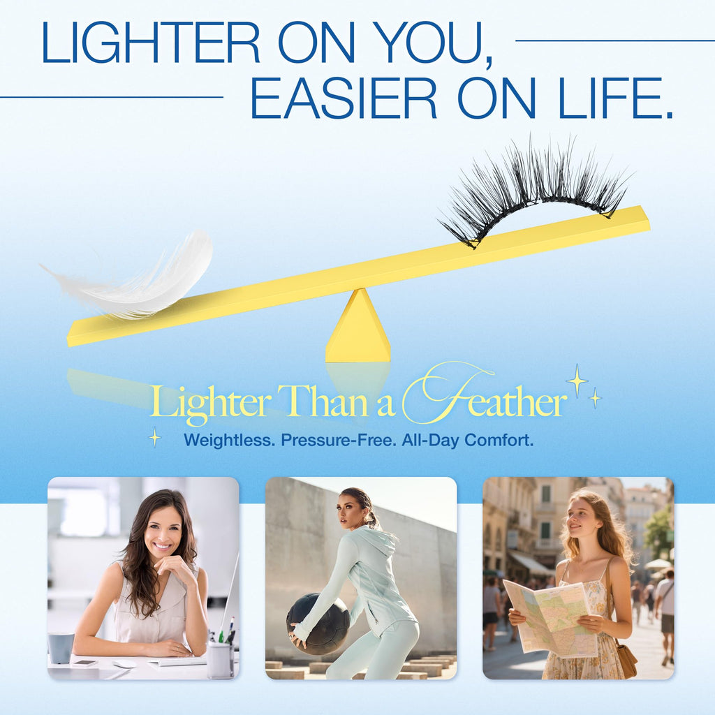 LASHVIEW LunaSoft Magnetic Eyelashes with Applicator – No Glue or Eyeliner, 48H Hold