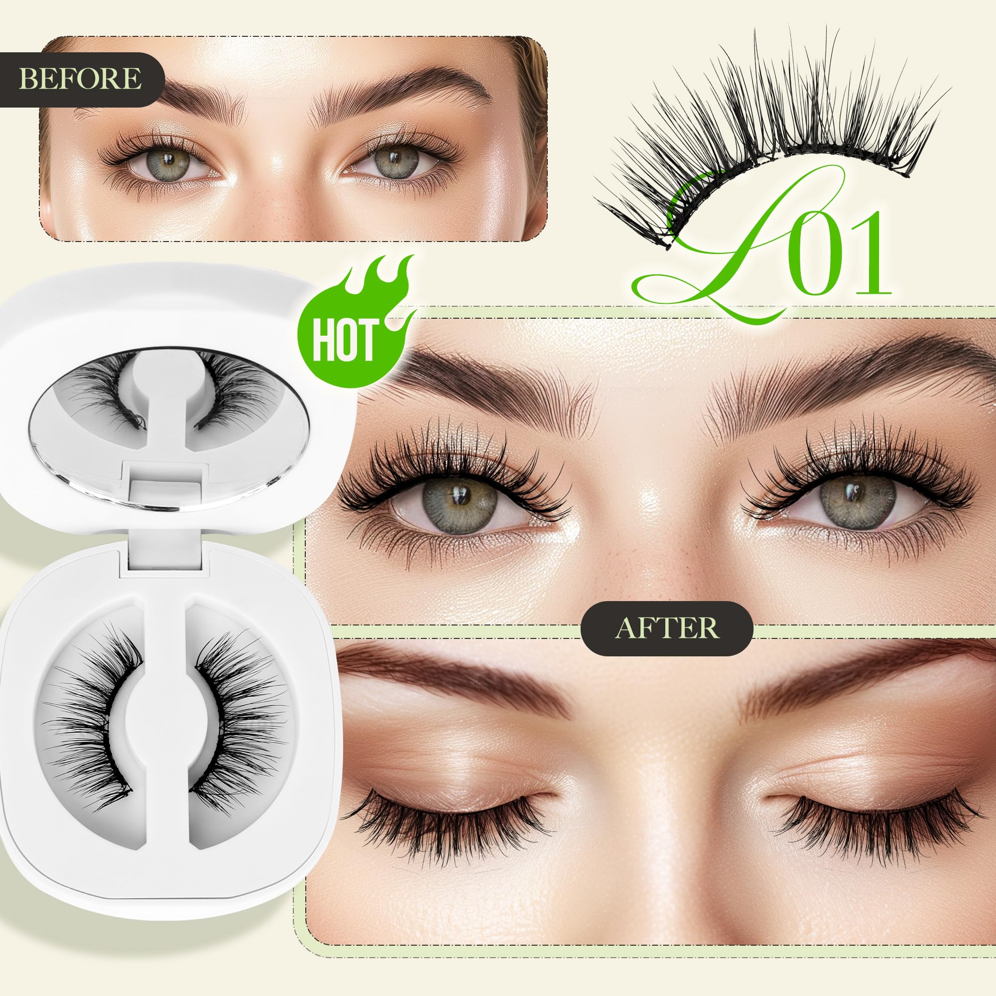 LASHVIEW Upgrade Soft Magnetic Eyelashes with Applicator – No Glue Needed, Reusable, All-Day Comfort