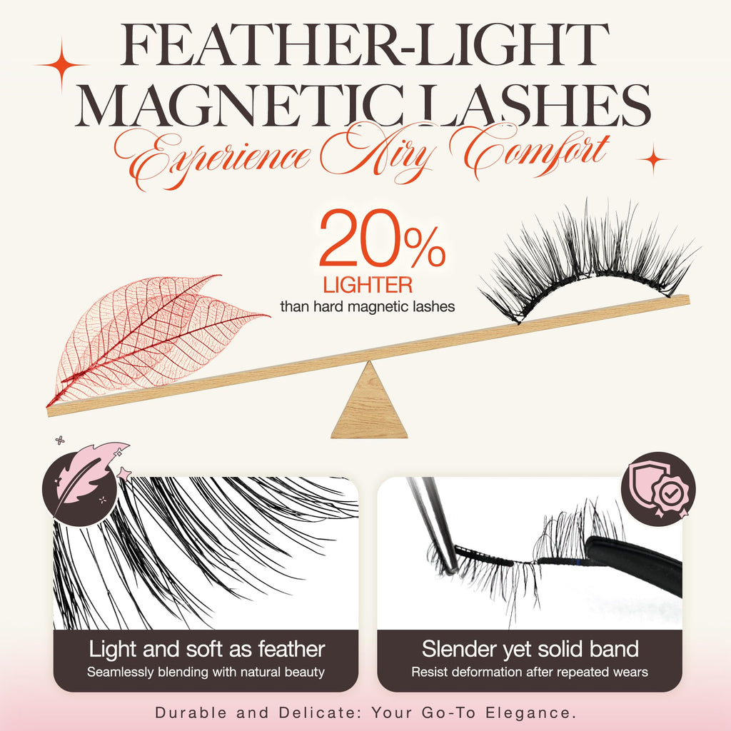 LASHVIEW Magnetic Eyelashes with Applicator – Reusable, No Glue Needed | Aurora Styles RCM01-2