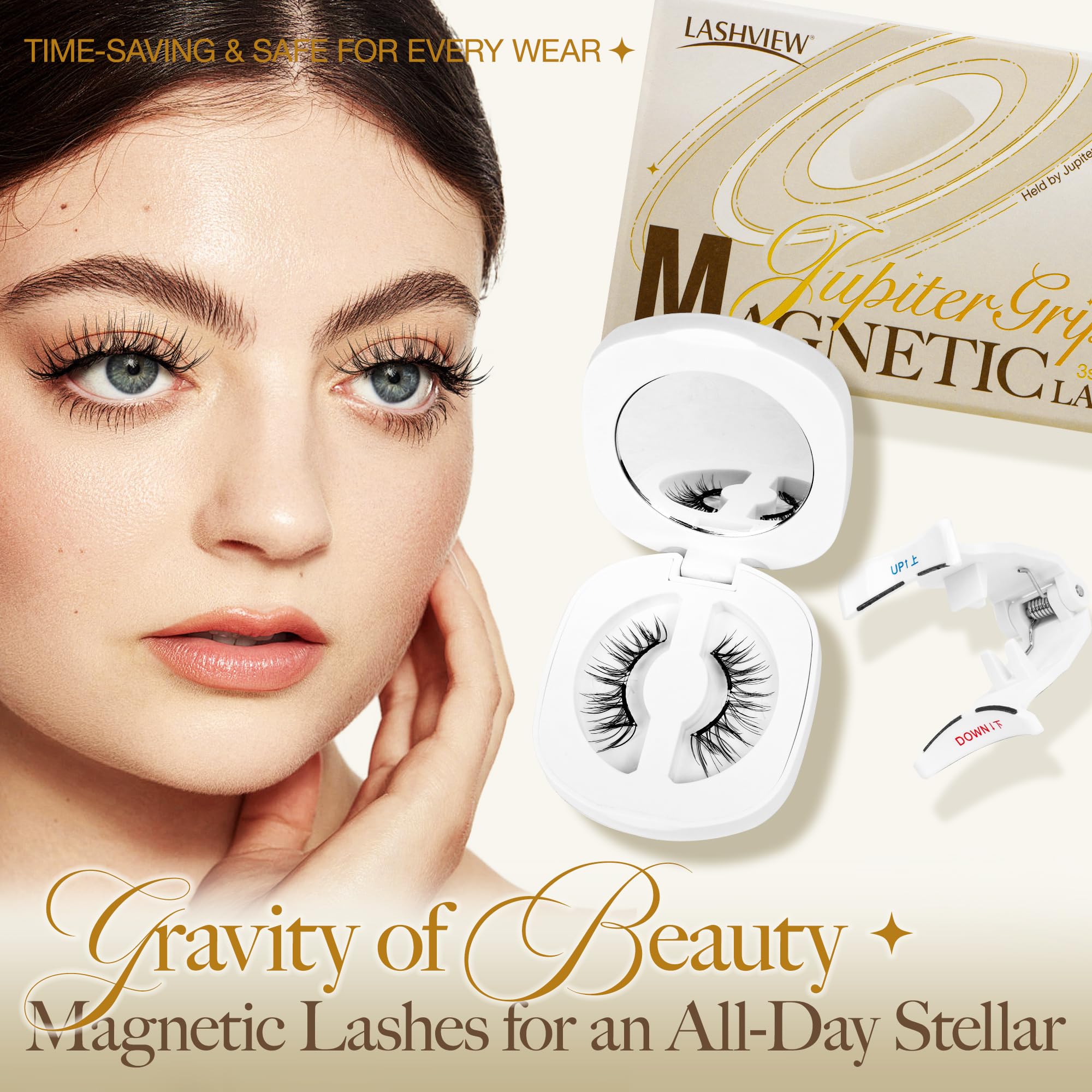 LASHVIEW Magnetic Eyelashes Kit CT27 – Natural Look with Applicator