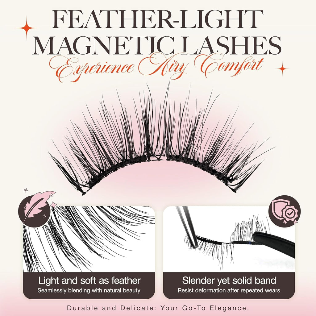 LASHVIEW Magnetic Eyelashes Natural Look RCM01-1 | Reusable Magnetic Lashes with Applicator