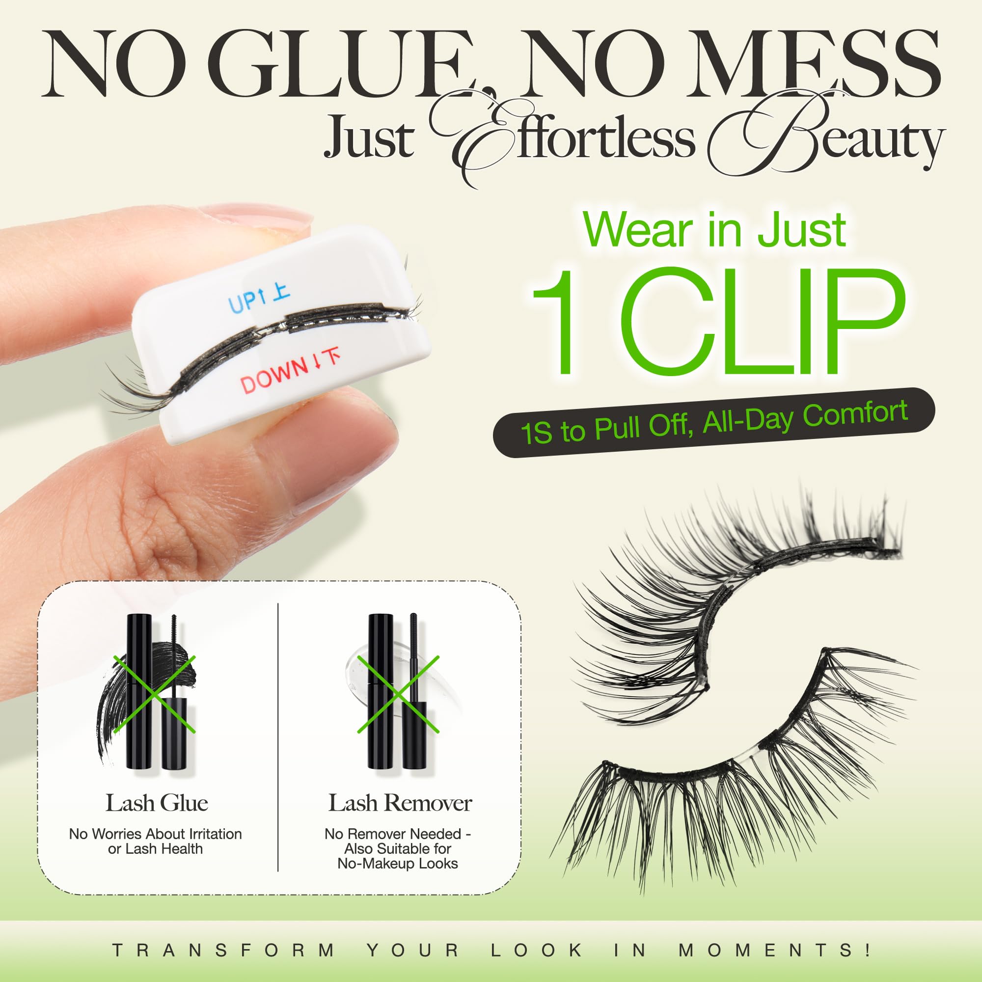 LASHVIEW Upgrade Magnetic Eyelashes - Natural Look, Reusable, No Glue