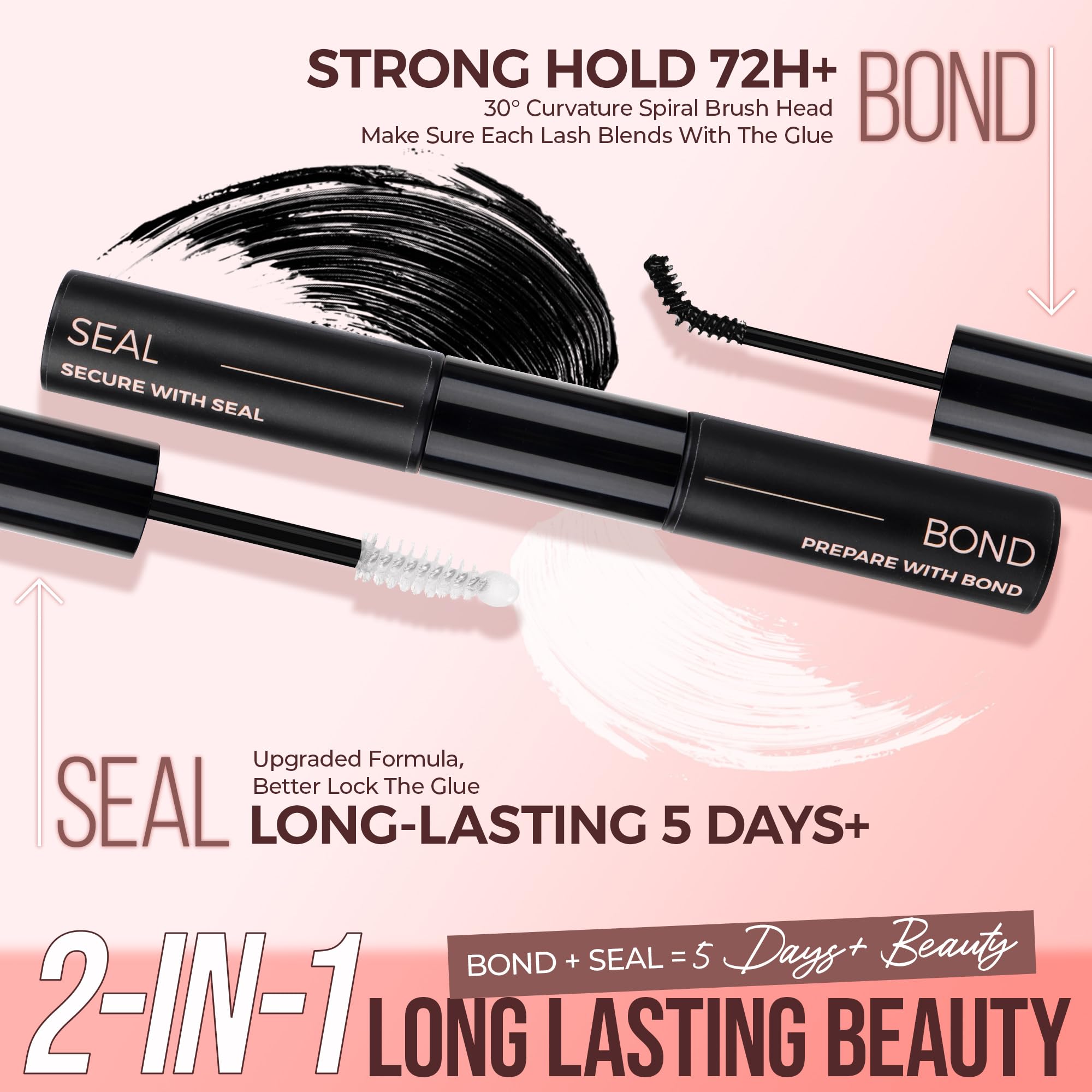 LASHVIEW Lash Glue Bond and Seal – 2-in-1 Waterproof Cluster Lash Adhesive for DIY Extensions