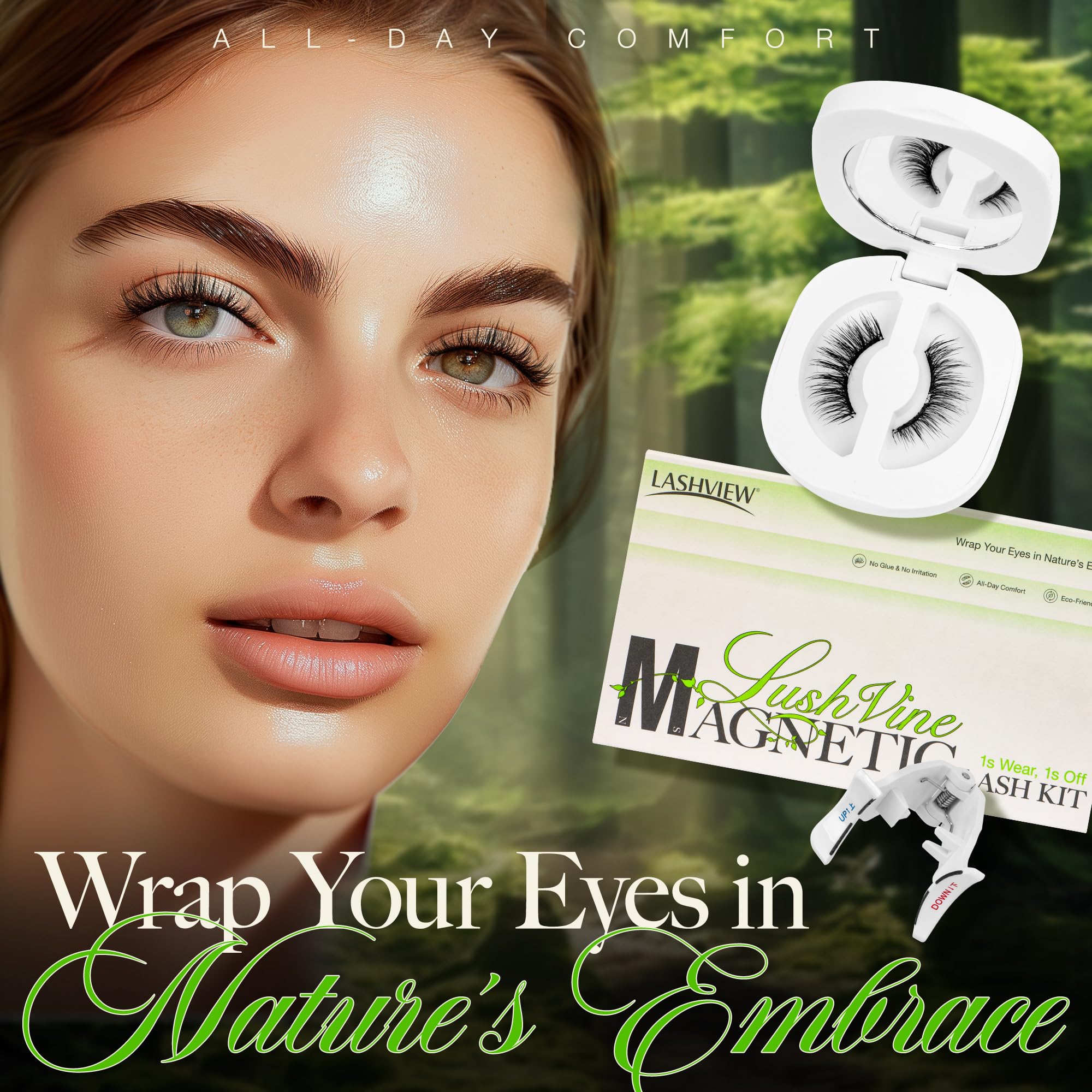 LASHVIEW Upgrade Soft Magnetic Eyelashes with Applicator | Reusable, Glue-Free, All-Day Comfort