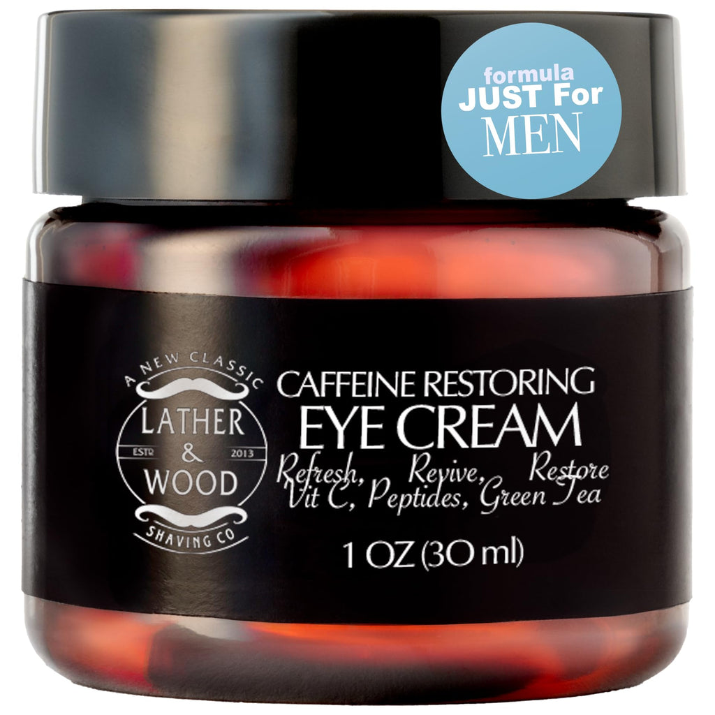 Lather & Wood Caffeine Restoring Eye Cream for Men – The Tiny Jar That Packs a Punch | 30ml