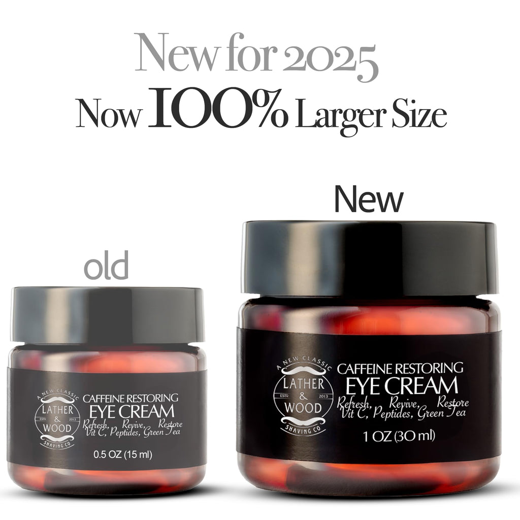 Lather & Wood Caffeine Restoring Eye Cream for Men – The Tiny Jar That Packs a Punch | 30ml