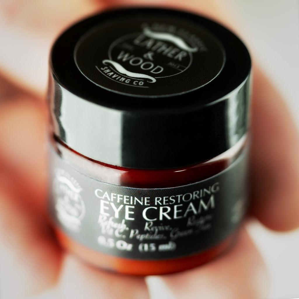 Lather & Wood Caffeine Restoring Eye Cream for Men – The Tiny Jar That Packs a Punch | 30ml