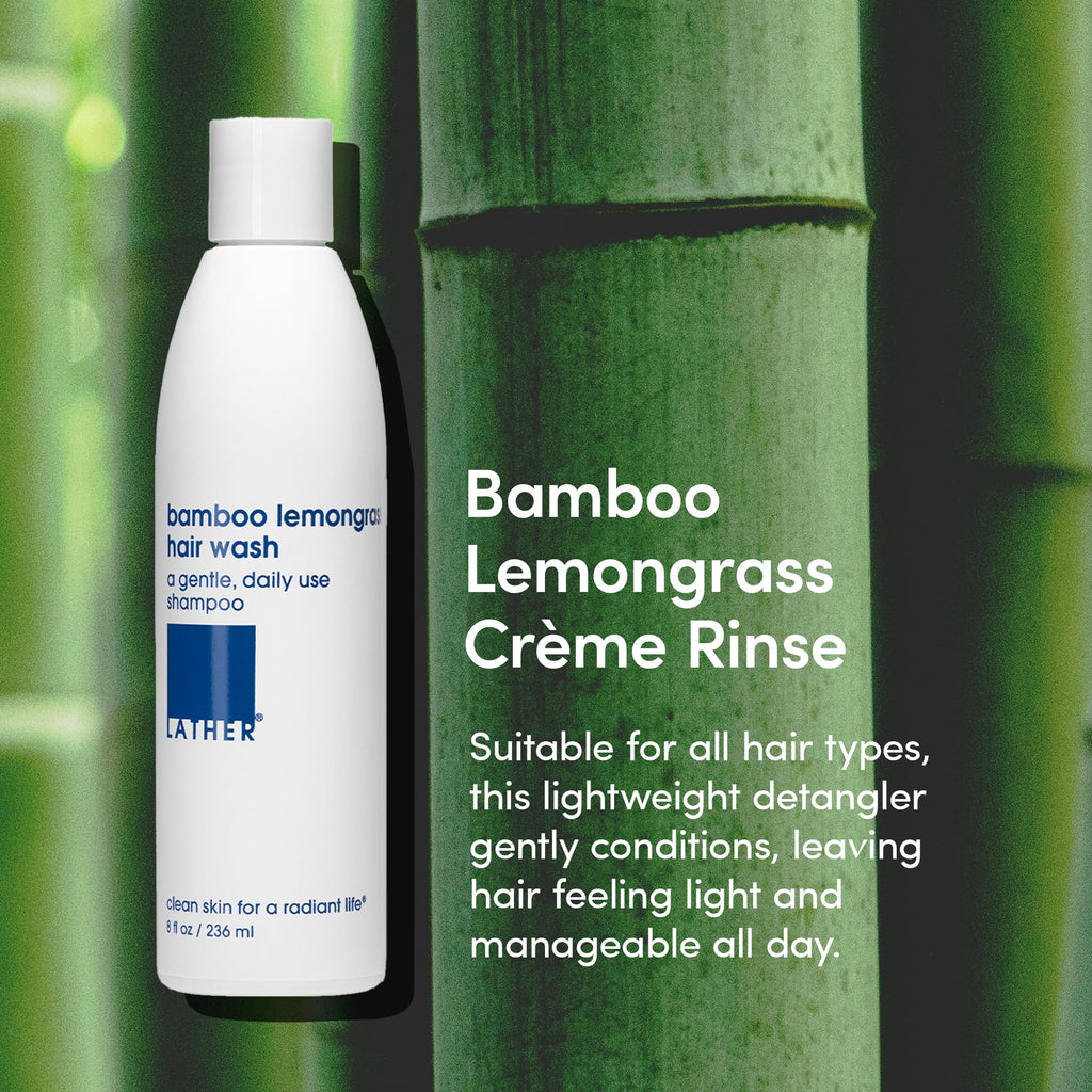 LATHER Bamboo Lemongrass Crème Rinse (2-Pack) – Lightweight Hair Conditioner for All Hair Types