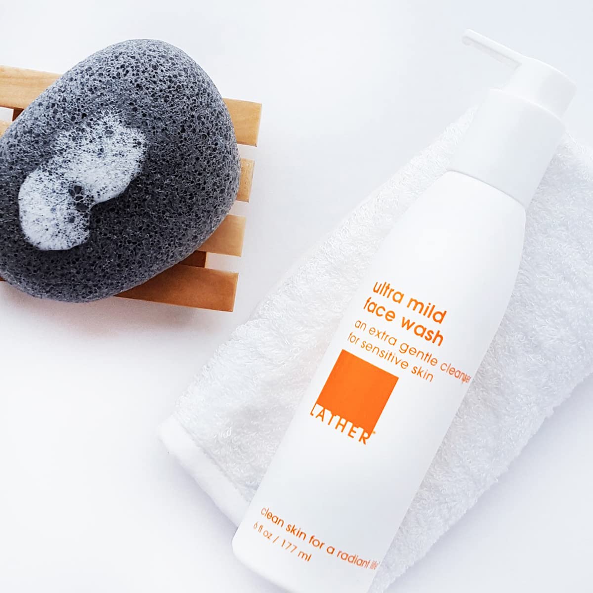 LATHER Ultra Mild Face Wash – Extra Gentle Hydrating Cleanser for Sensitive Skin (6 fl oz)