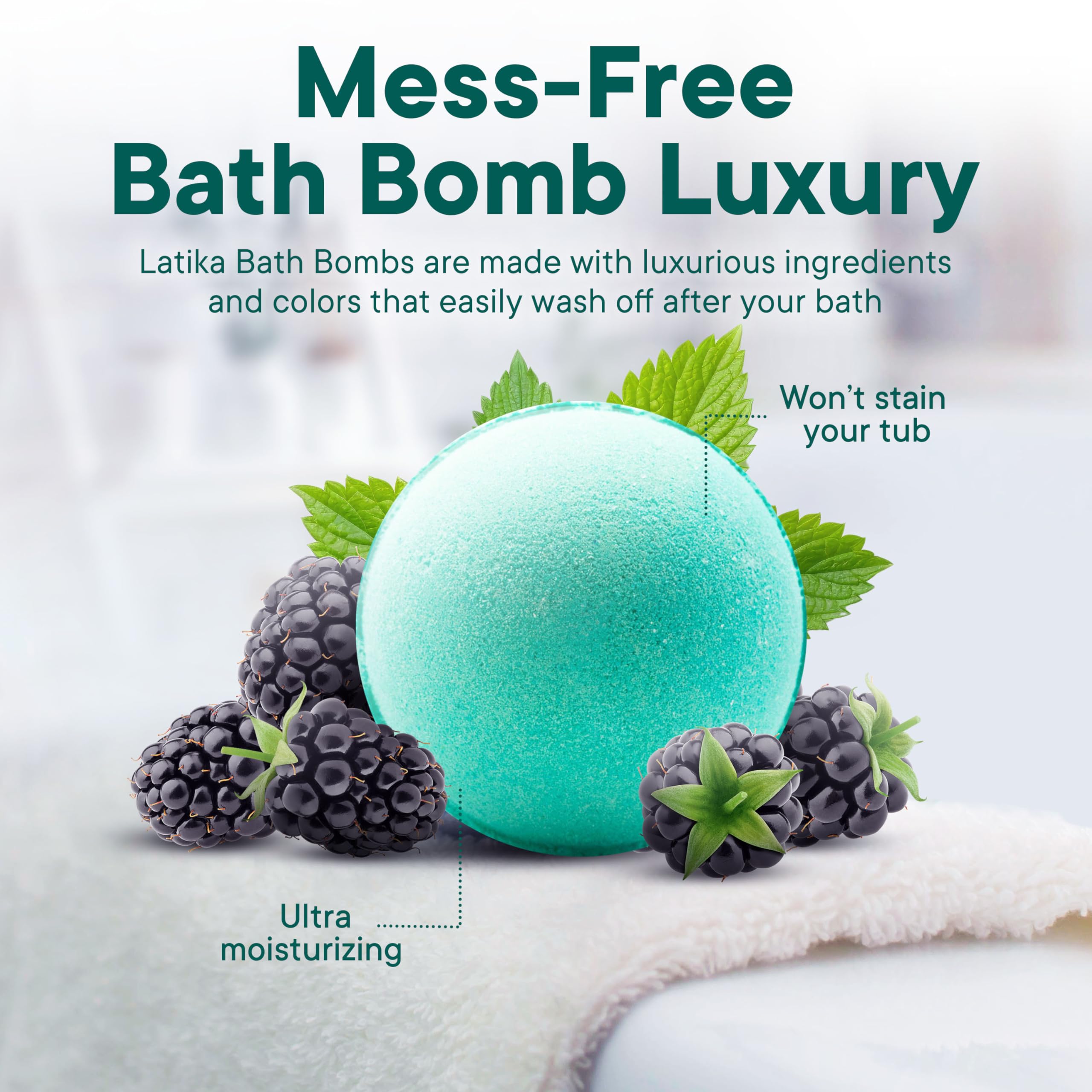 Latika Classic Bath Bomb Mermaid – Black Raspberry, Dark Plum & Vanilla for Skin Nourishment
