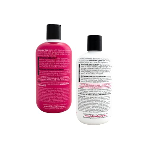 Lu by LatinUs Beauty Rescue Set – Repair & Restore Hair Care (Shampoo + Conditioner, 24 oz)