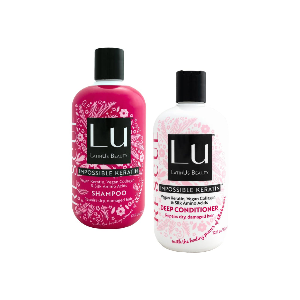 Lu by LatinUs Beauty Rescue Set – Repair & Restore Hair Care (Shampoo + Conditioner, 24 oz)