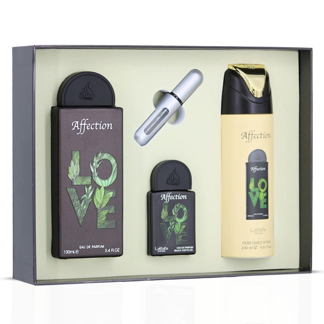Lattafa Pride Affection 3-Piece Gift Set – Long-Lasting Unisex EDP & Perfumed Spray | Premium Gift Box