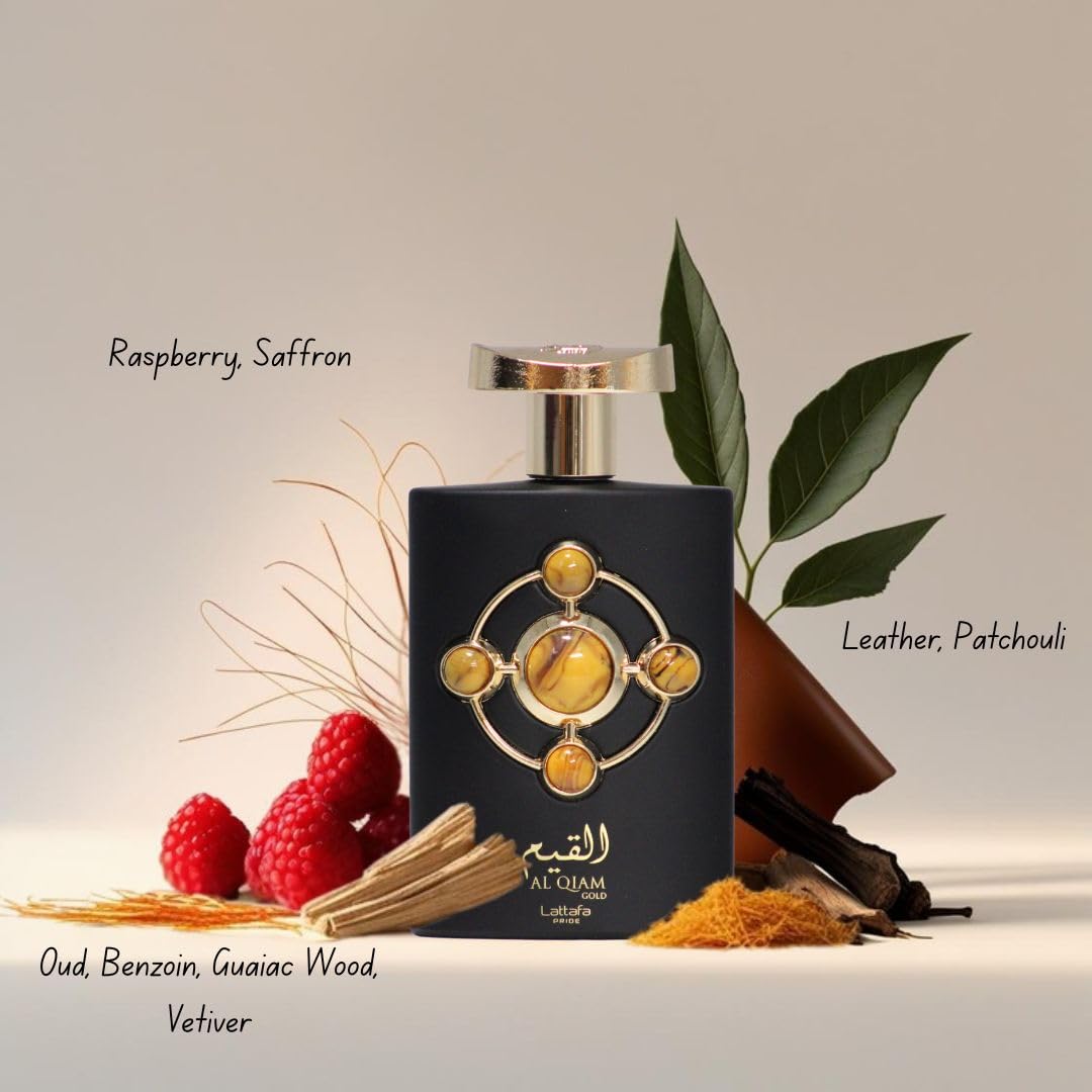 Lattafa Pride Al Qiam Gold 3-Piece Gift Set – Long-Lasting Arabian Men’s Perfume (EDP & Perfumed Spray)