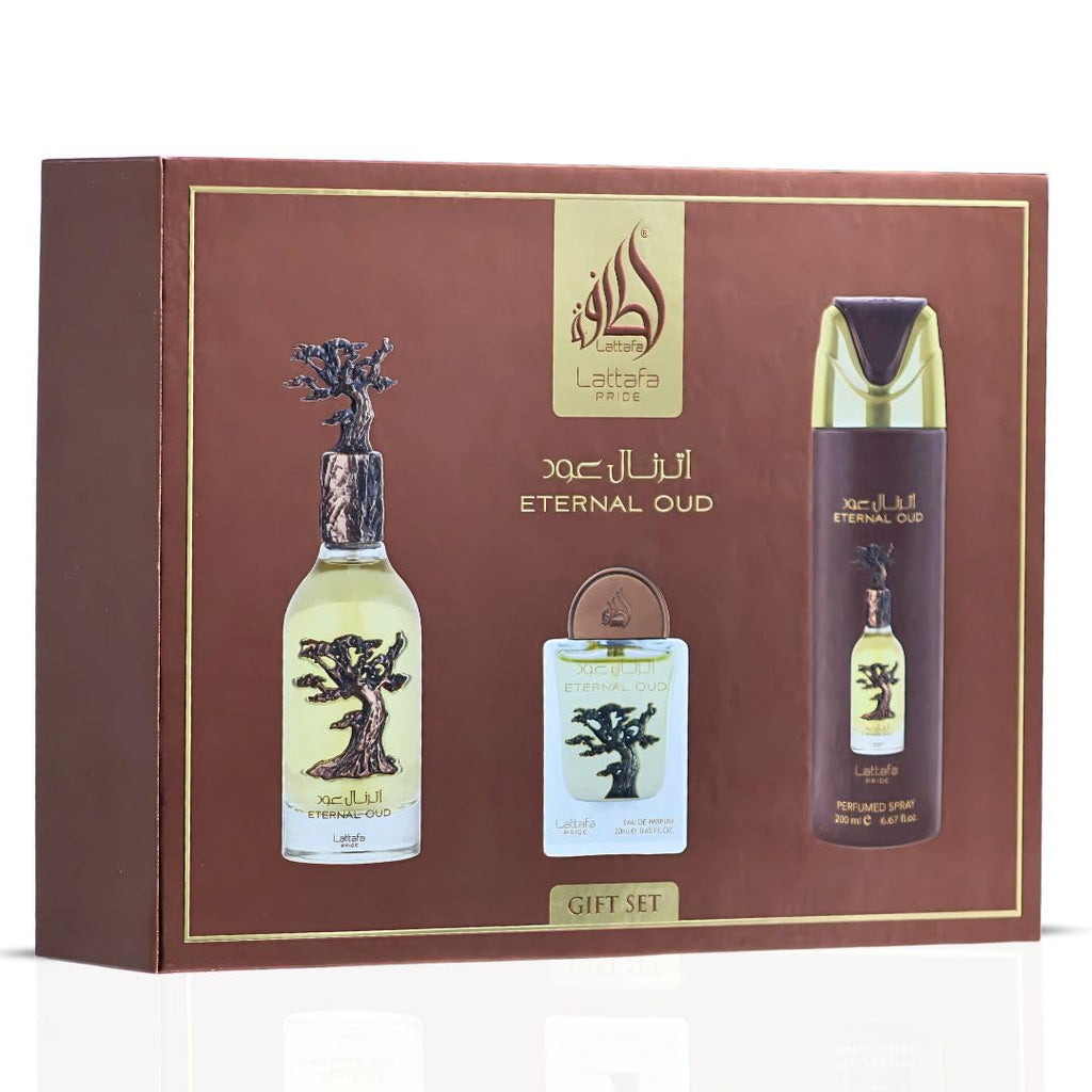 Lattafa Pride Eternal Oud 3-Piece Gift Set – Unisex Arabian Perfumes