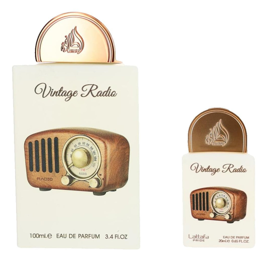 Lattafa Pride Vintage Radio 3-Piece Gift Set for Men | Long-Lasting Arabian EDP & Perfumed Spray