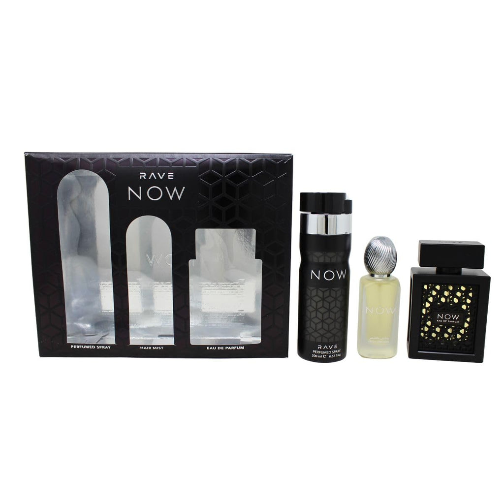 Lattafa Rave Now for Men 3-Piece Gift Set | EDP 3.4oz + Hair Mist 1.7oz + Deodorant 6.7oz