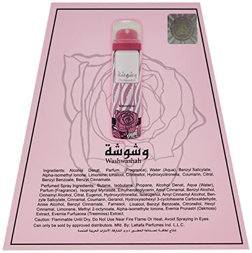 Lattafa Washwashah 2-Piece Set for Women – 3.4 oz EDP + 1.7 oz Deodorant