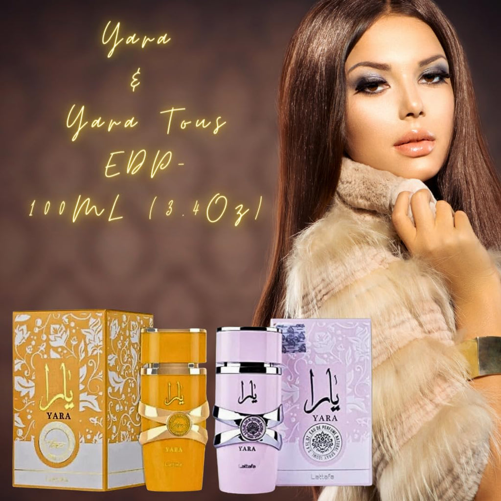 Lattafa for Women 2-Piece Eau de Parfum Gift Set – Yara + Yara Tous (3.4 oz / 100 ml each)