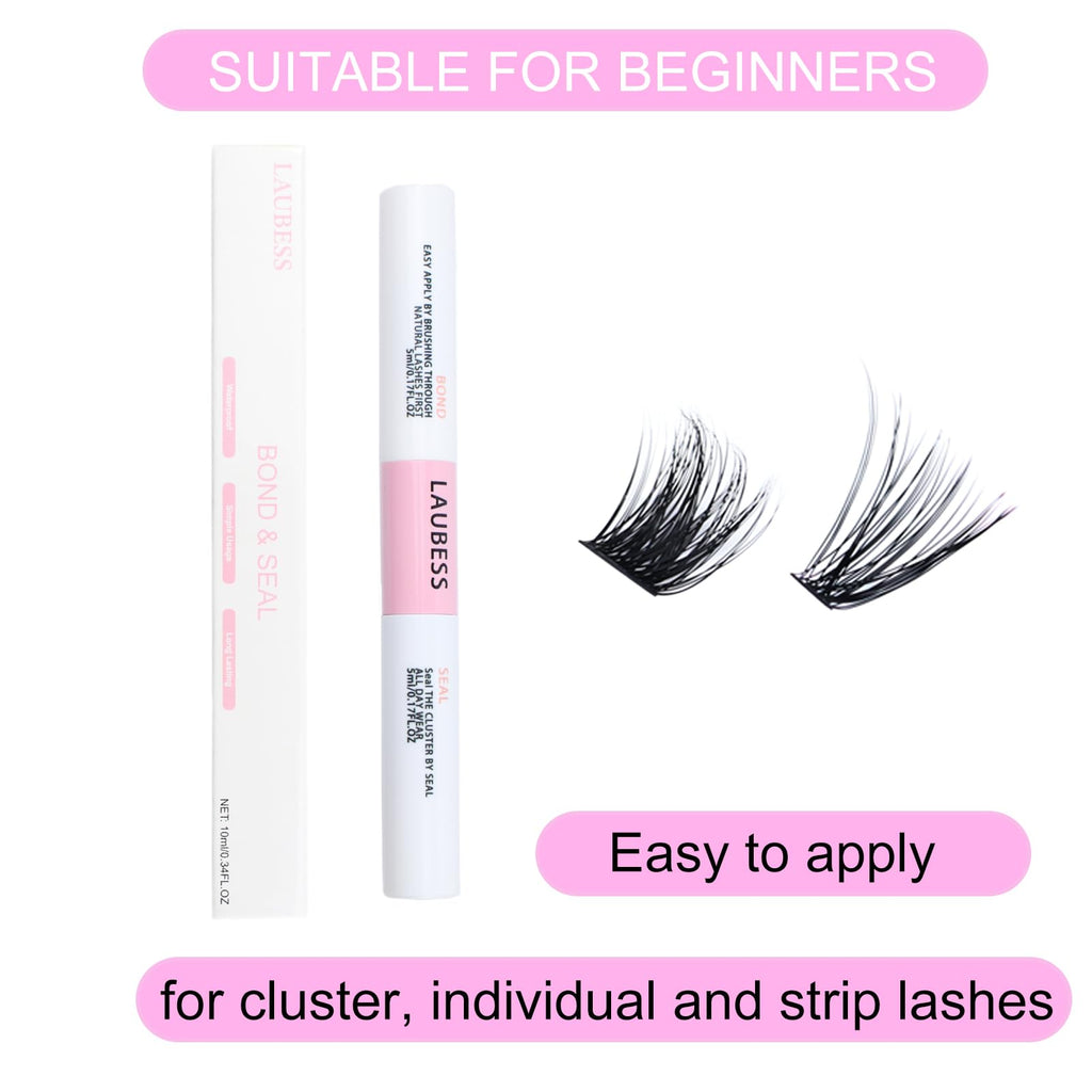 LAUBESS Lash Bond & Seal Clear Lash Glue – DIY Extensions, Waterproof, 48–72 Hour Hold