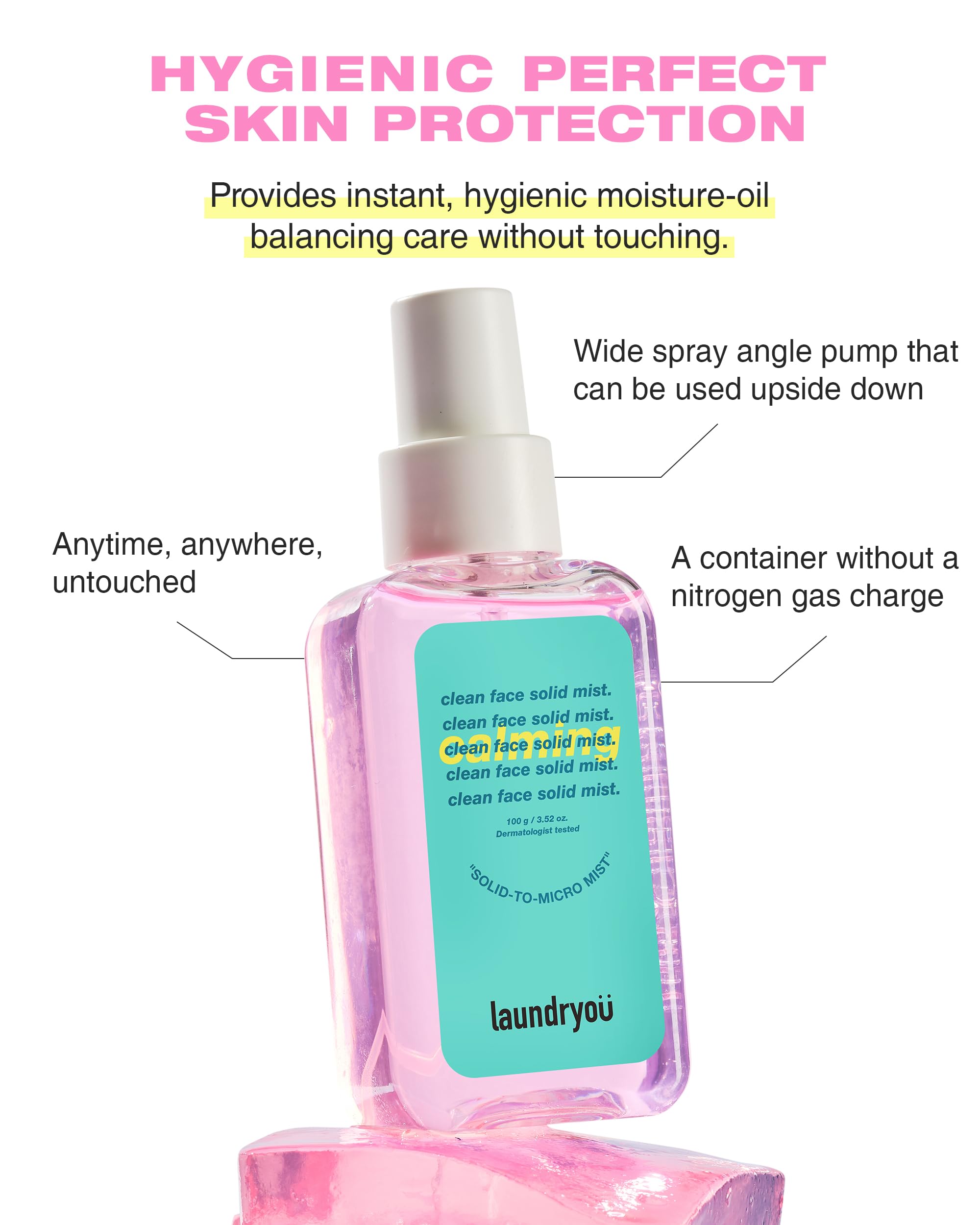 LAUNDRYOU Clean Face Gel-To-Mist Hydrating Spray Serum for Redness Relief – Korean Skincare for Sensitive Skin