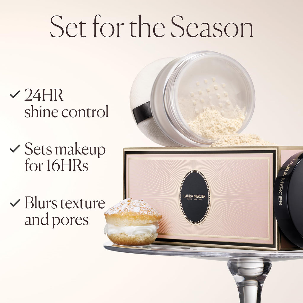Laura Mercier Translucent Loose Setting Powder with Velour Puff | Soft Matte Finish, 16-Hour Wear