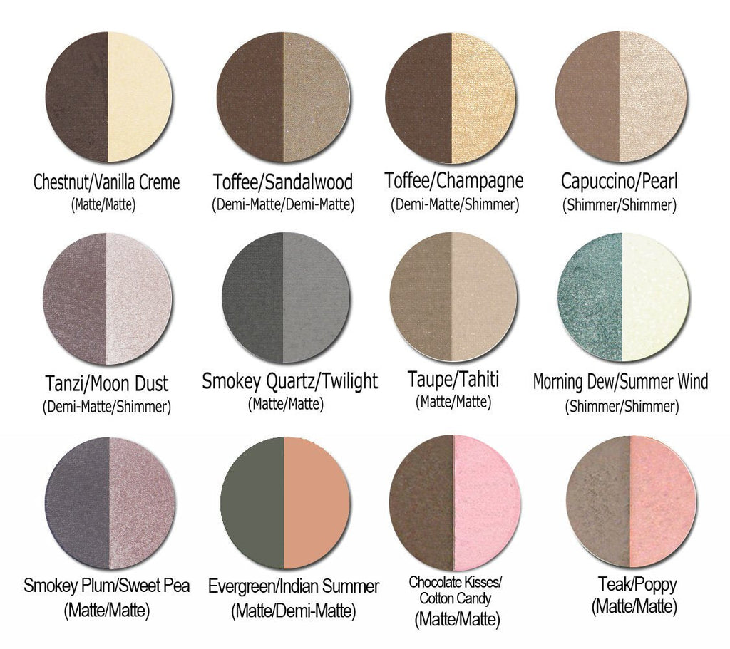 Lauren Brooke Cosmetiques Pressed Eyeshadow Duo – Natural Taupe Tahiti | Organic, Cruelty-Free Makeup